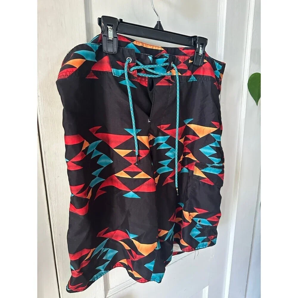 Men’s size Medium Colorful Abstract Swim Trunks